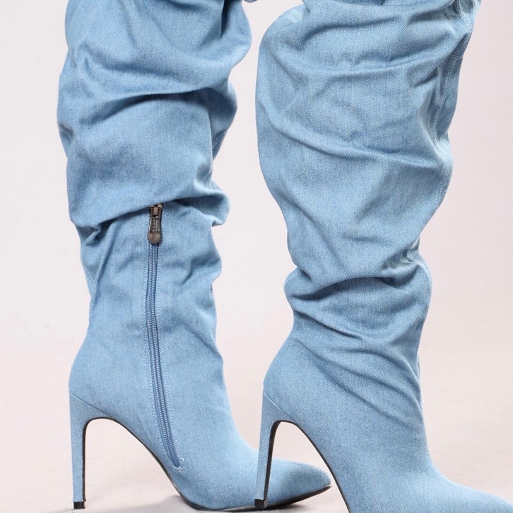 COPY - Fashion nova denim style knee high boots